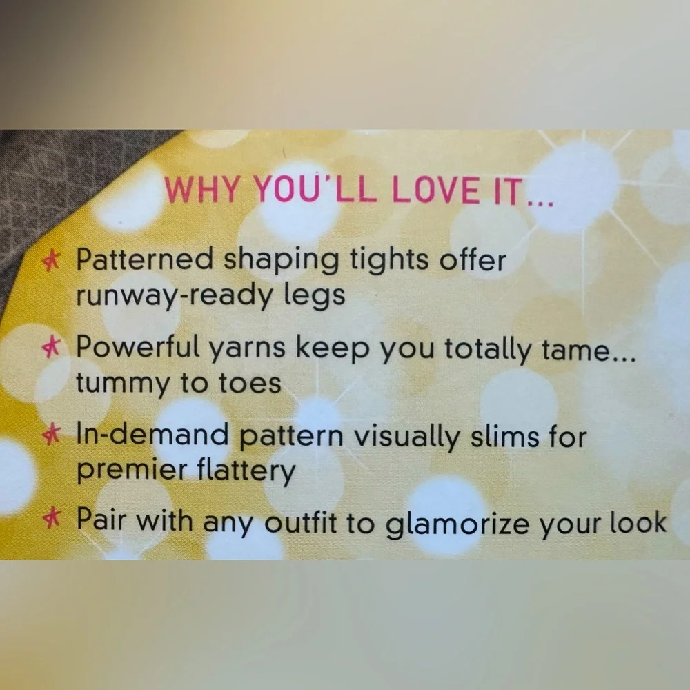 Spanx Star Power Center-Stage Patterned Shaping Tights  - NIP